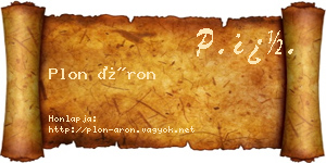 Plon Áron névjegykártya